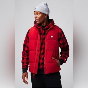 Fabletics The Essential Red Puffer Vest Sz Medium